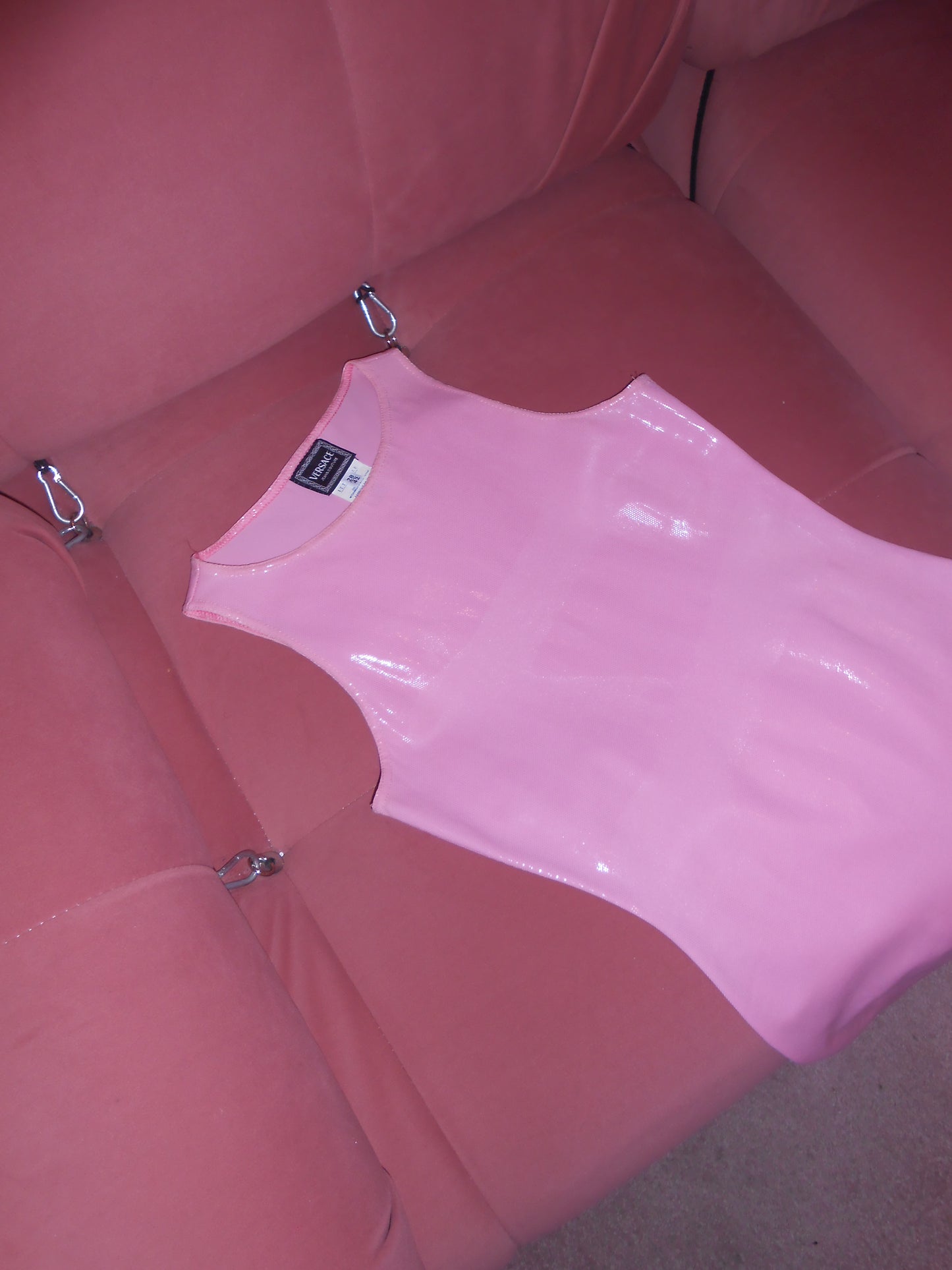 VERSACE JEANS COUTURE 1990S PINK WET DRESS