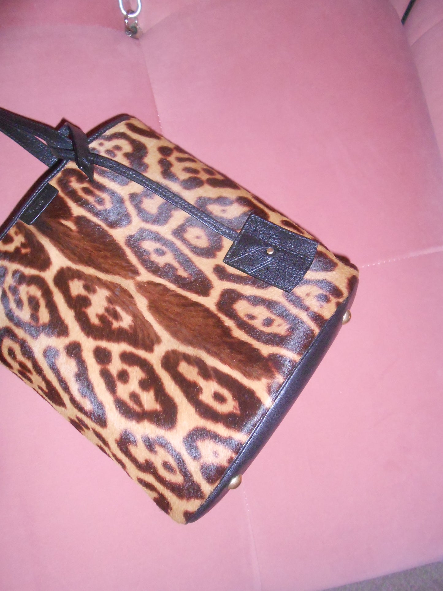 YVES SAINT LAURENT EARLY 2000S LEOPARD PONY HAIR BUCKET BAG