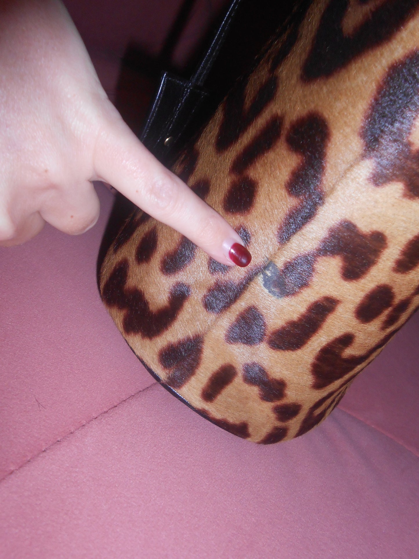 YVES SAINT LAURENT EARLY 2000S LEOPARD PONY HAIR BUCKET BAG