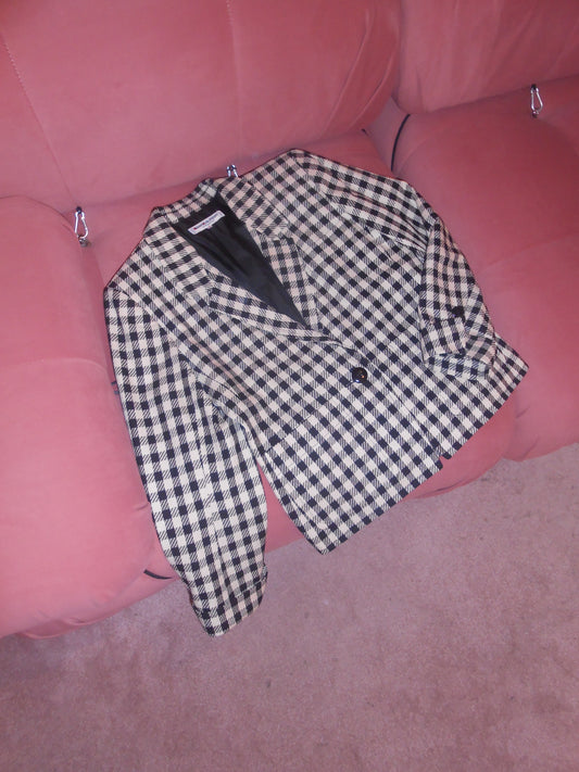 YVES SAINT LAURENT 1980S HOUNDSTOOTH JACKET
