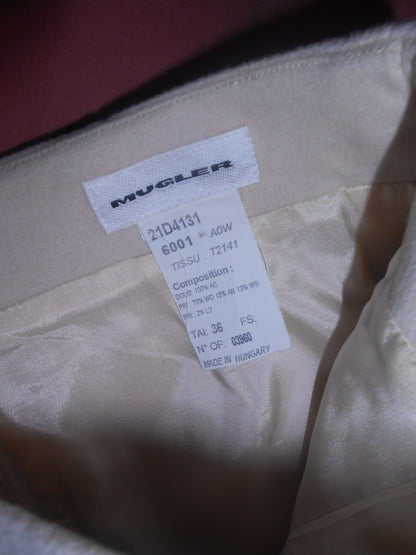 THIERRY MUGLER 1990S WOOL AND CASHMERE KNEE LENGTH SKIRT