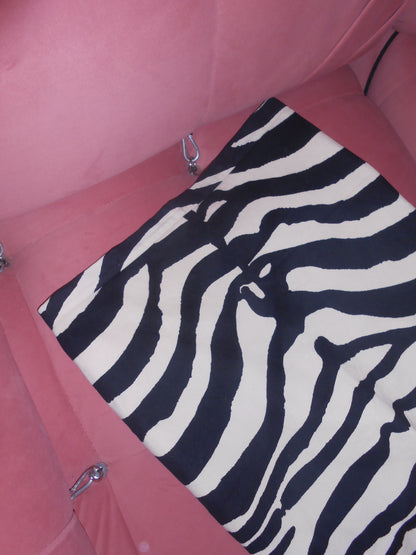 MOSCHINO CHEAP & CHIC	EARLY 2000S ZEBRA VELVET PENCIL SKIRT