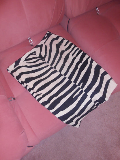 MOSCHINO CHEAP & CHIC	EARLY 2000S ZEBRA VELVET PENCIL SKIRT