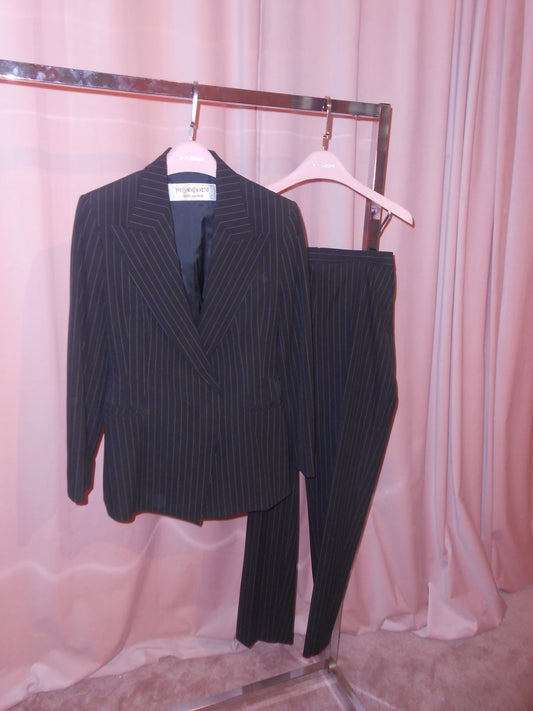 YVES SAINT LAURENT 1990S PINSTRIPE WOOL SUIT