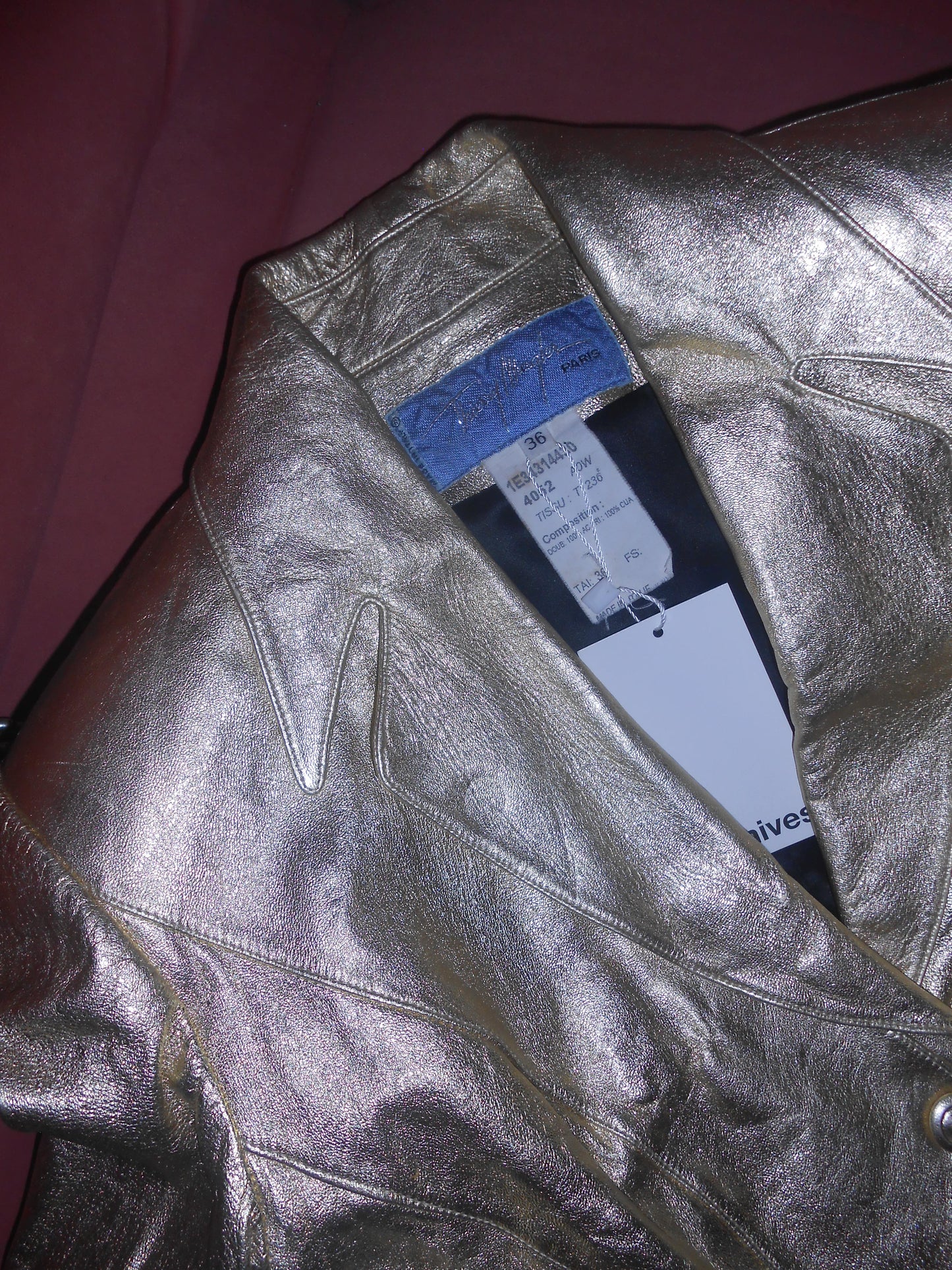 THIERRY MUGLER 1990S GOLD LEATHER JACKET