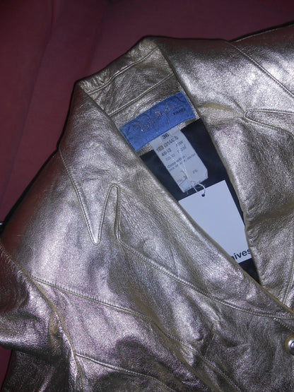 THIERRY MUGLER 1990S GOLD LEATHER JACKET
