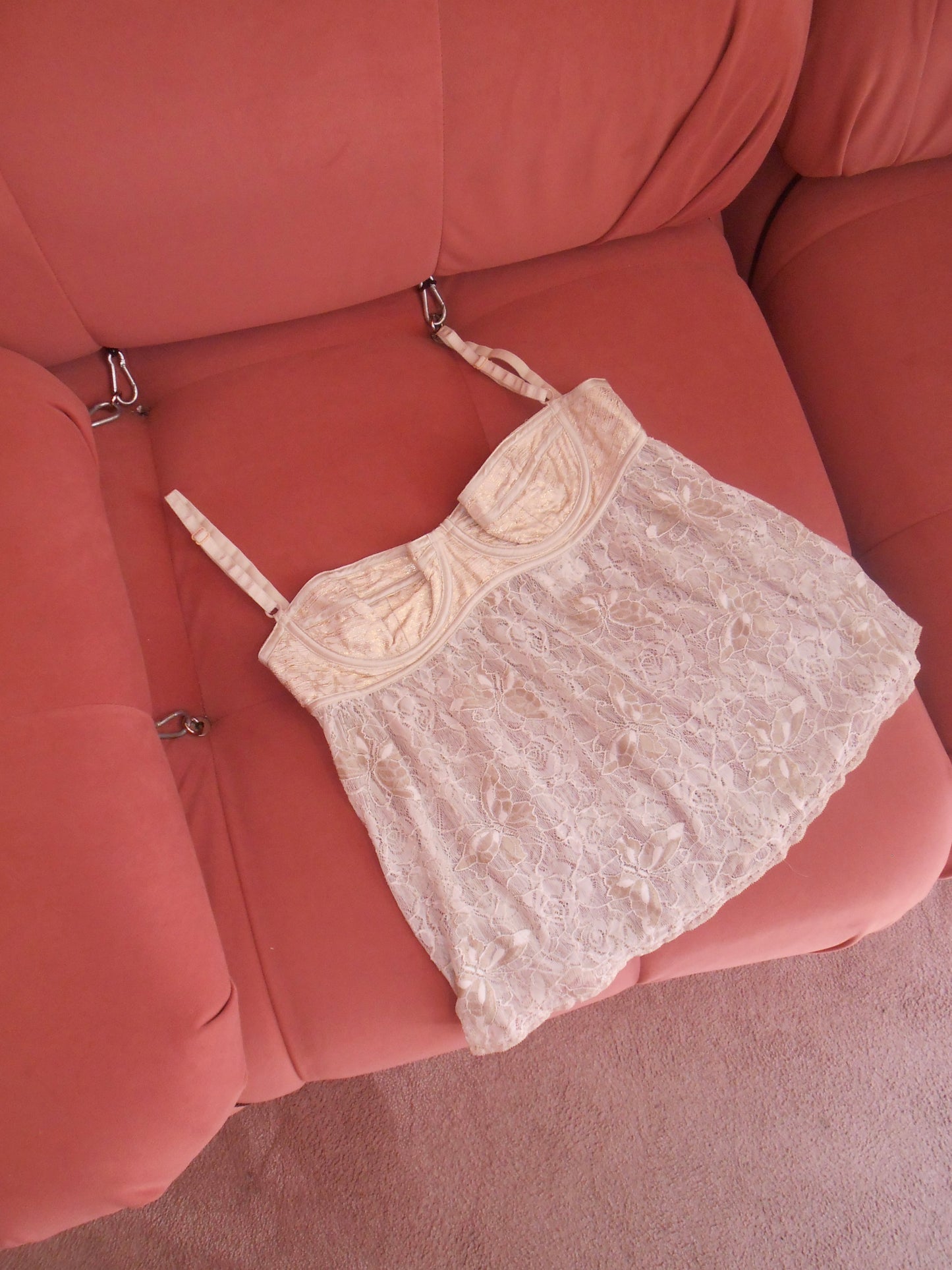 DOLCE & GABBANA EARLY 2000S BUTTERFLY LACE BUSTIER TOP
