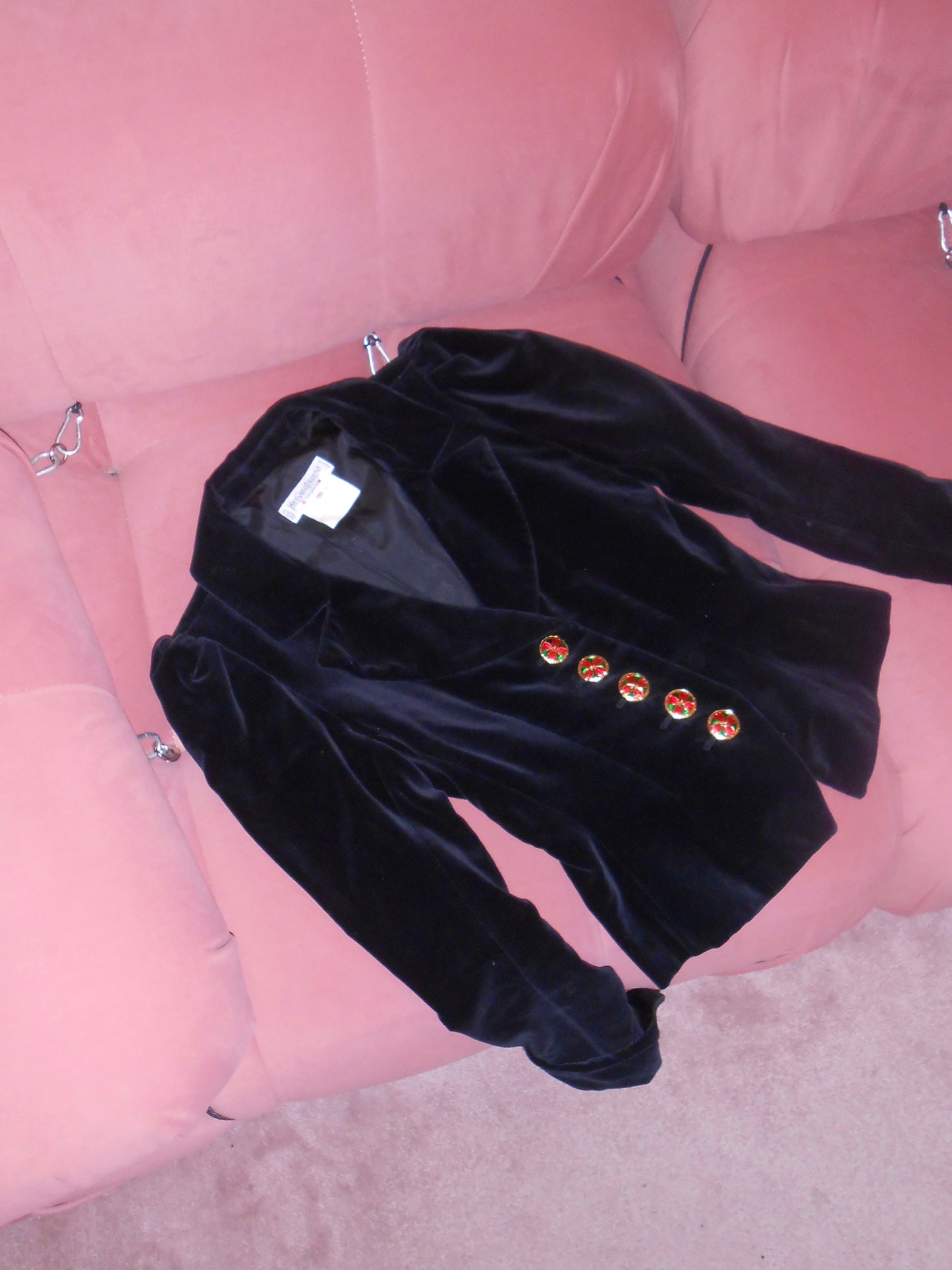 YVES SAINT LAURENT FW 1992 VELVET JACKET WITH JEWEL BUTTONS