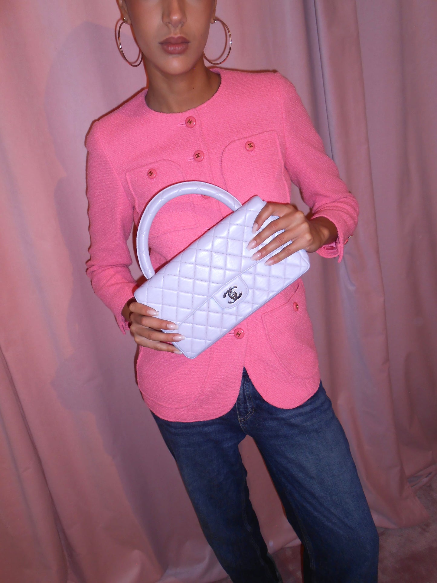 CHANEL BY KARL LAGERFELD 1996 / 1997 LAVENDER MEDIUM FLAP KELLY