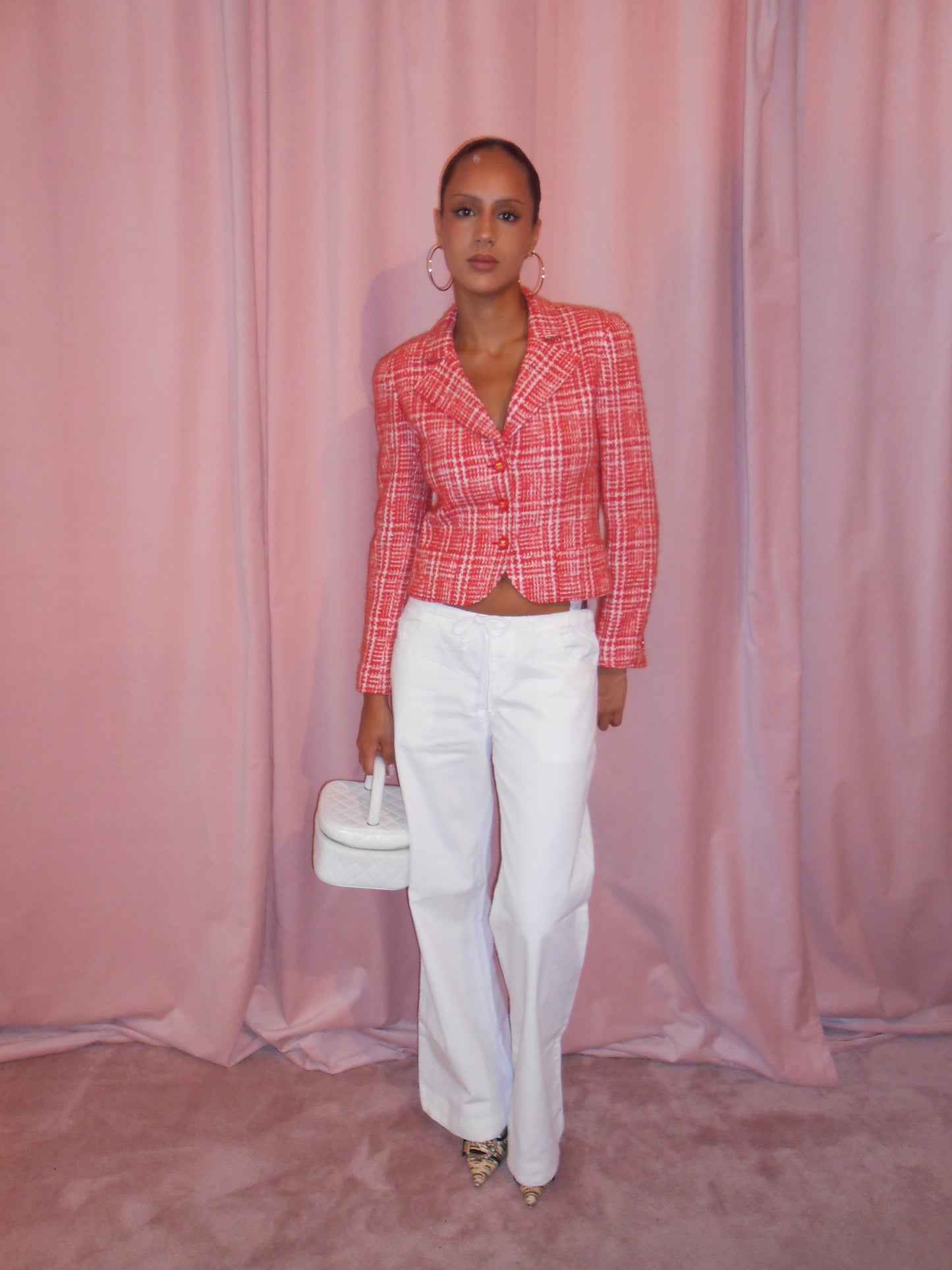 CHANEL BY KARL LAGERFELD SS 1997 TWEED CHECK JACKET