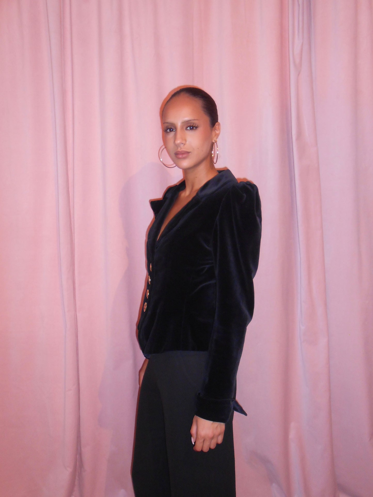YVES SAINT LAURENT FW 1992 VELVET JACKET WITH JEWEL BUTTONS