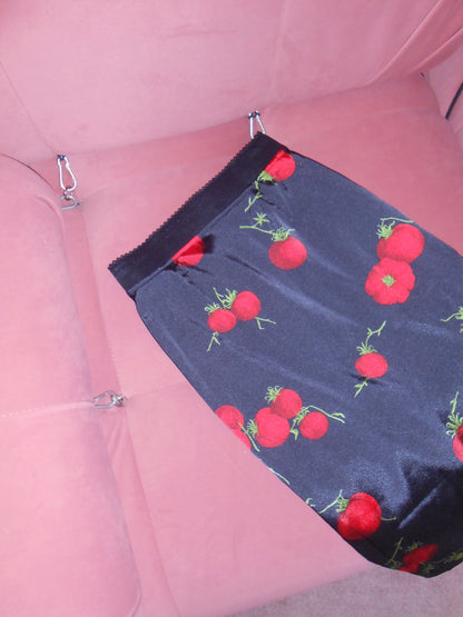 DOLCE & GABBANA SS 1999 TOMATO PRINT SATIN SKIRT