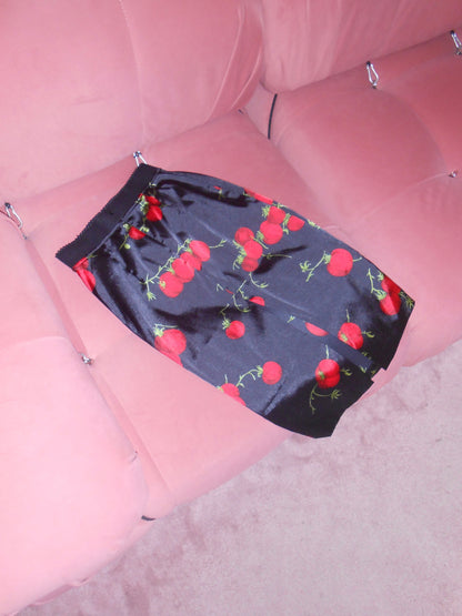 DOLCE & GABBANA SS 1999 TOMATO PRINT SATIN SKIRT