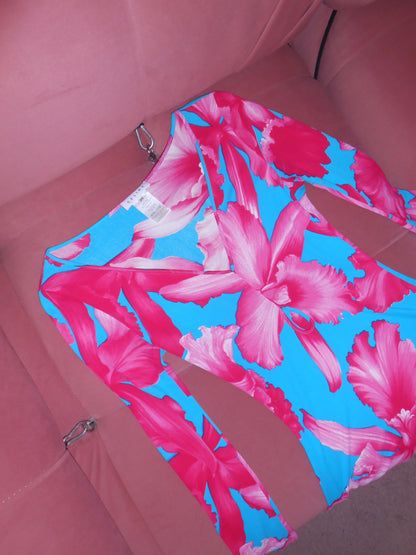 CELINE BY MICHAEL KORS	SS 2004	ORCHID PRINT DRESS & SCARF