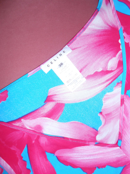 CELINE BY MICHAEL KORS	SS 2004	ORCHID PRINT DRESS & SCARF