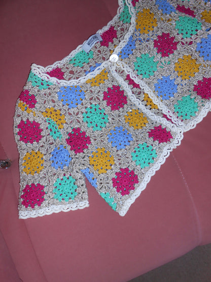 MOSCHINO CHEAP & CHIC	EARLY 2000S CROCHET CROPPED BOLERO