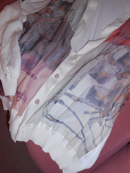 HERMES BY MARTIN MARGIELA 1990S SILK CARDIGAN TOP