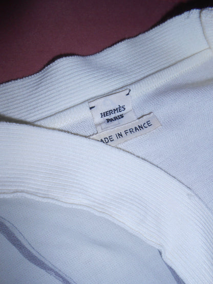 HERMES BY MARTIN MARGIELA 1990S SILK CARDIGAN TOP