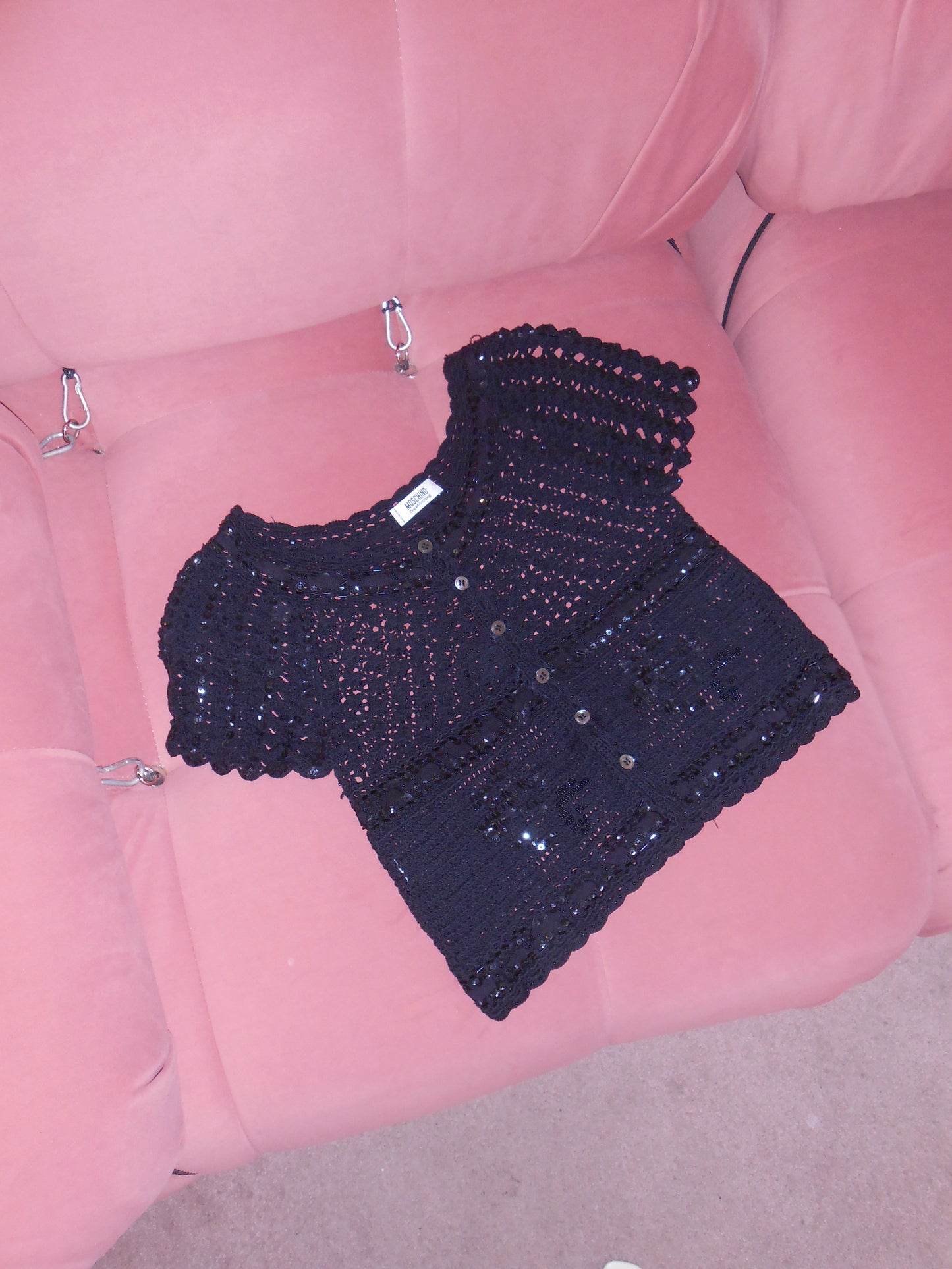 MOSCHINO CHEAP & CHIC EARLY 2000S CROCHET & SEQUIN TOP