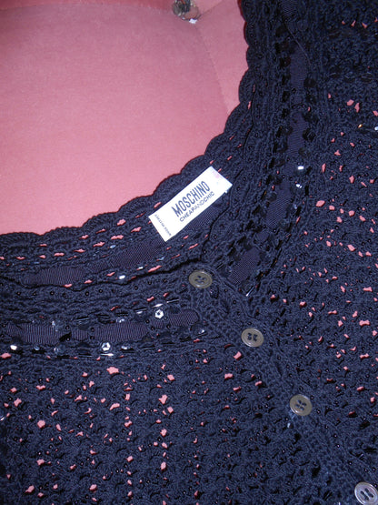 MOSCHINO CHEAP & CHIC EARLY 2000S CROCHET & SEQUIN TOP
