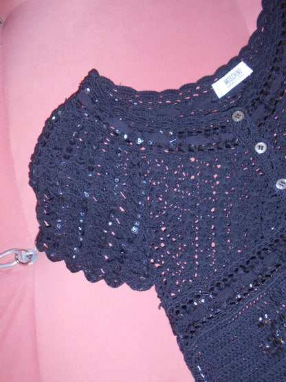 MOSCHINO CHEAP & CHIC EARLY 2000S CROCHET & SEQUIN TOP