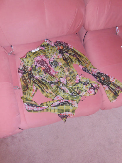 DIOR BY JOHN GALLIANO FW 2002 PRINTED WRAP TOP