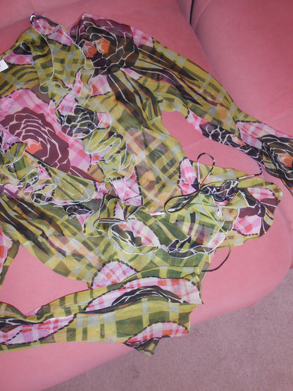DIOR BY JOHN GALLIANO FW 2002 PRINTED WRAP TOP