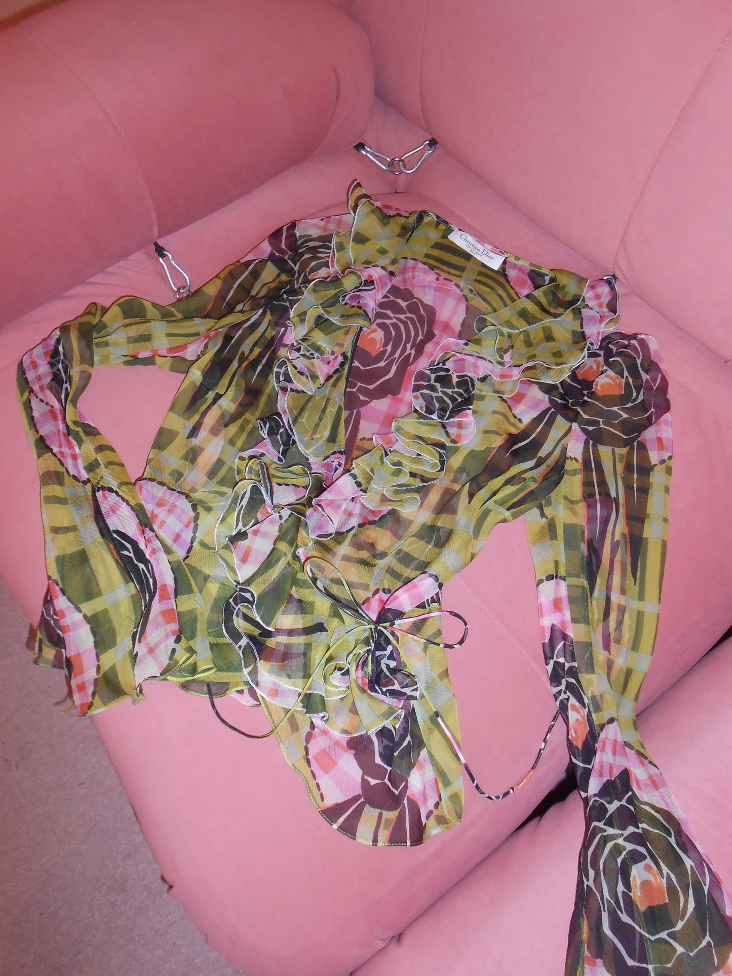 DIOR BY JOHN GALLIANO FW 2002 PRINTED WRAP TOP
