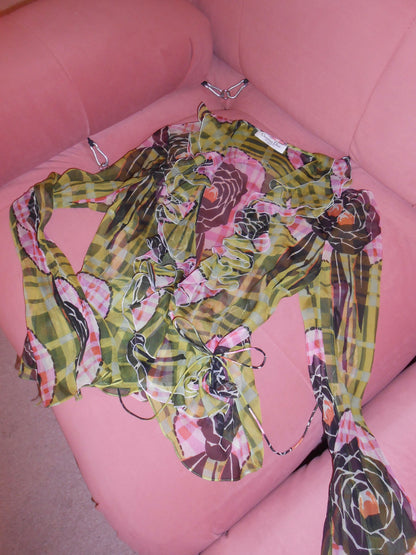 DIOR BY JOHN GALLIANO FW 2002 PRINTED WRAP TOP