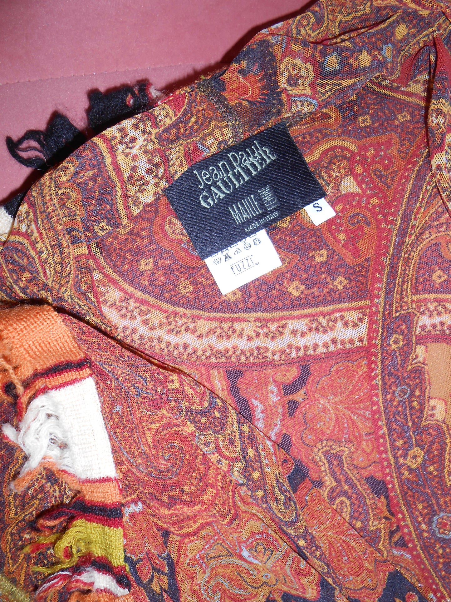 JEAN PAUL GAULTIER	1990S PAISLEY & FRINGE WRAP TOP