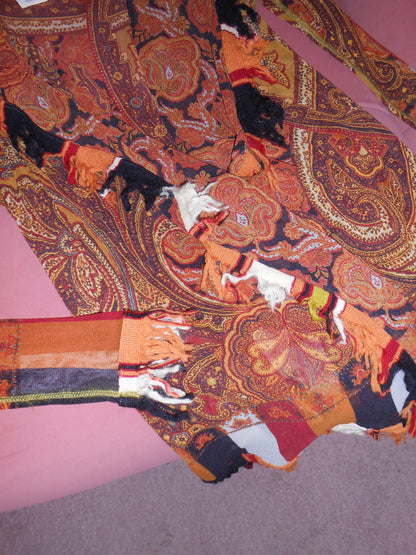 JEAN PAUL GAULTIER	1990S PAISLEY & FRINGE WRAP TOP