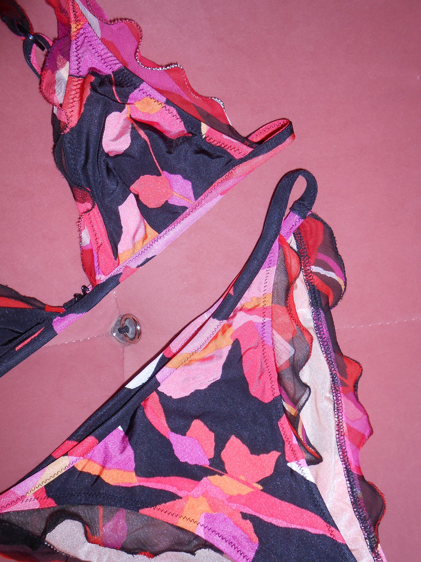 MISSONI MARE EARLY 2000S PRINTED BIKINI WITH RUFFLE