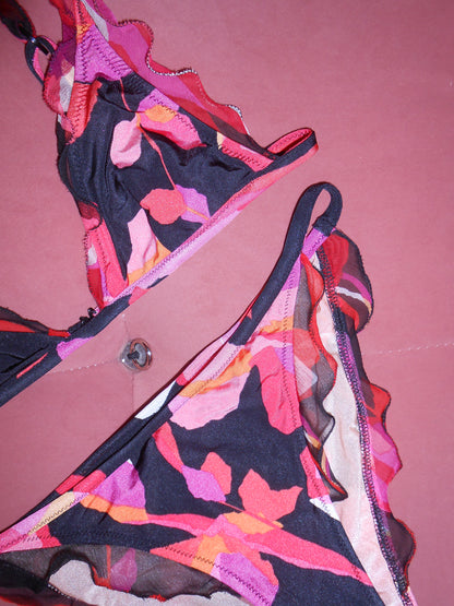 MISSONI MARE EARLY 2000S PRINTED BIKINI WITH RUFFLE