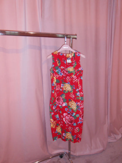 DOLCE & GABBANA EARLY 2000S RED FLORAL DRESS