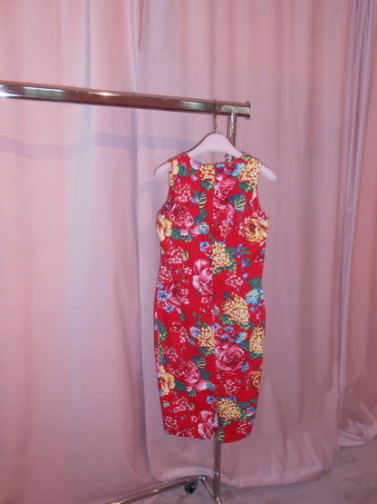 DOLCE & GABBANA EARLY 2000S RED FLORAL DRESS