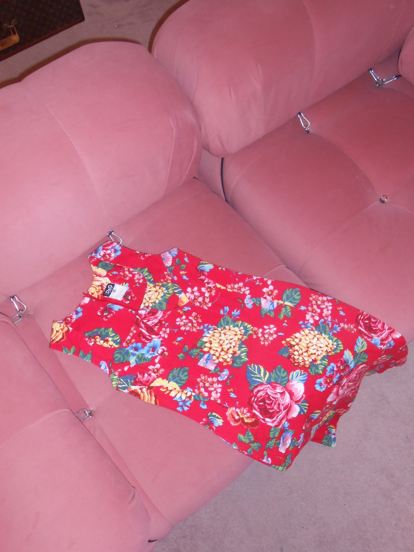 DOLCE & GABBANA EARLY 2000S RED FLORAL DRESS
