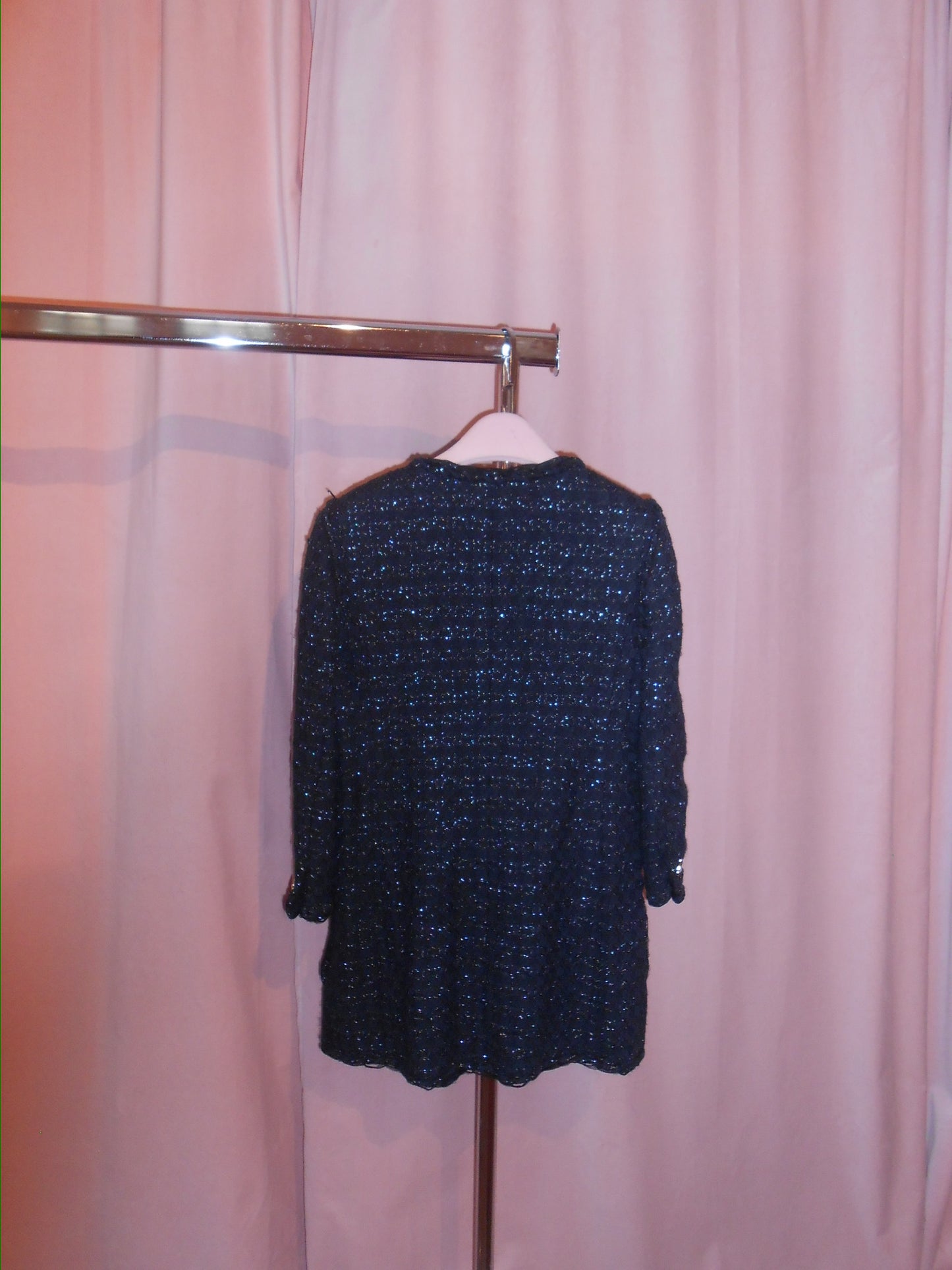 CHANEL BY KARL LAGERFELD FW 2007 NAVY TWEED JACKET WITH BIJOUX BUTTONS
