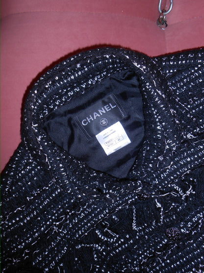 CHANEL BY KARL LAGERFELD FW 2010 TWEED WOOL FRINGE JACKET