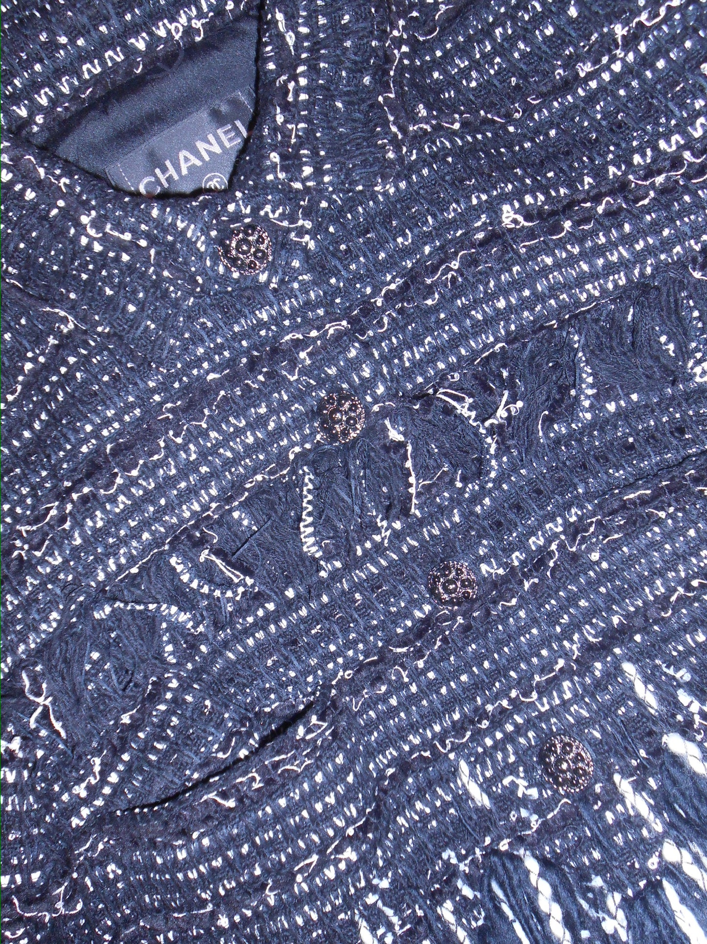 CHANEL BY KARL LAGERFELD FW 2010 TWEED WOOL FRINGE JACKET
