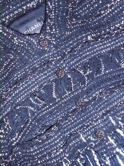 CHANEL BY KARL LAGERFELD FW 2010 TWEED WOOL FRINGE JACKET