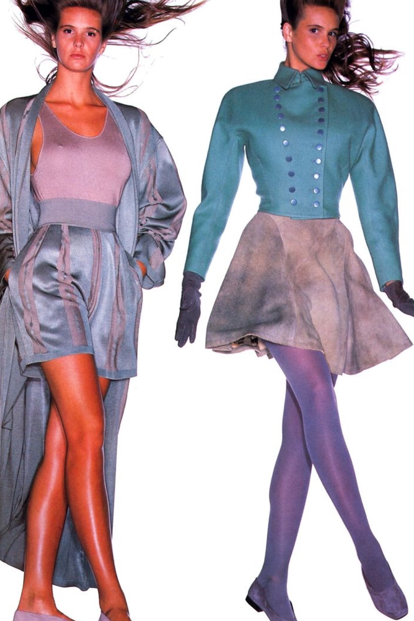 ALAIA FW 1987 ICONIC MILITARY STYLE JACKET AND SKIRT SET