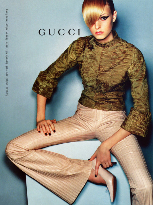 GUCCI BY TOM FORD FW 1999 RUNWAY LEATHER FLARE PANTS