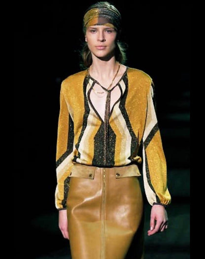 GUCCI BY TOM FORD FW 2000 LUREX GEOMETRIC BLOUSE