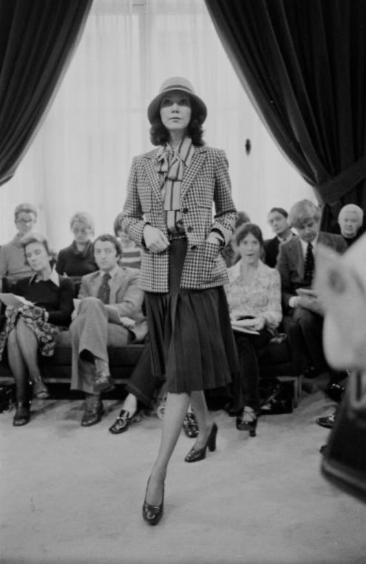 YVES SAINT LAURENT 1970S BROWN PLAID JACKET