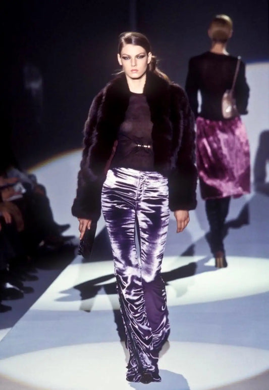 GUCCI BY TOM FORD FW 1999 RUNWAY VELVET RUCHED PANTS