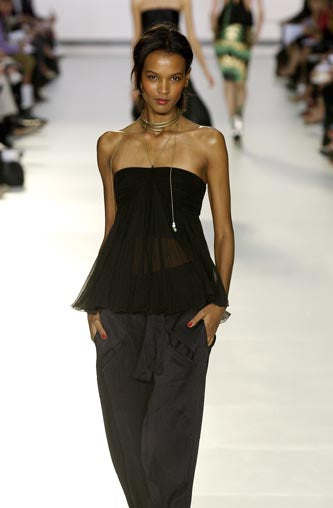 CHLOE BY PHOEBE PHILO SS 2004 RUNWAY SILK STRAPLESS TOP