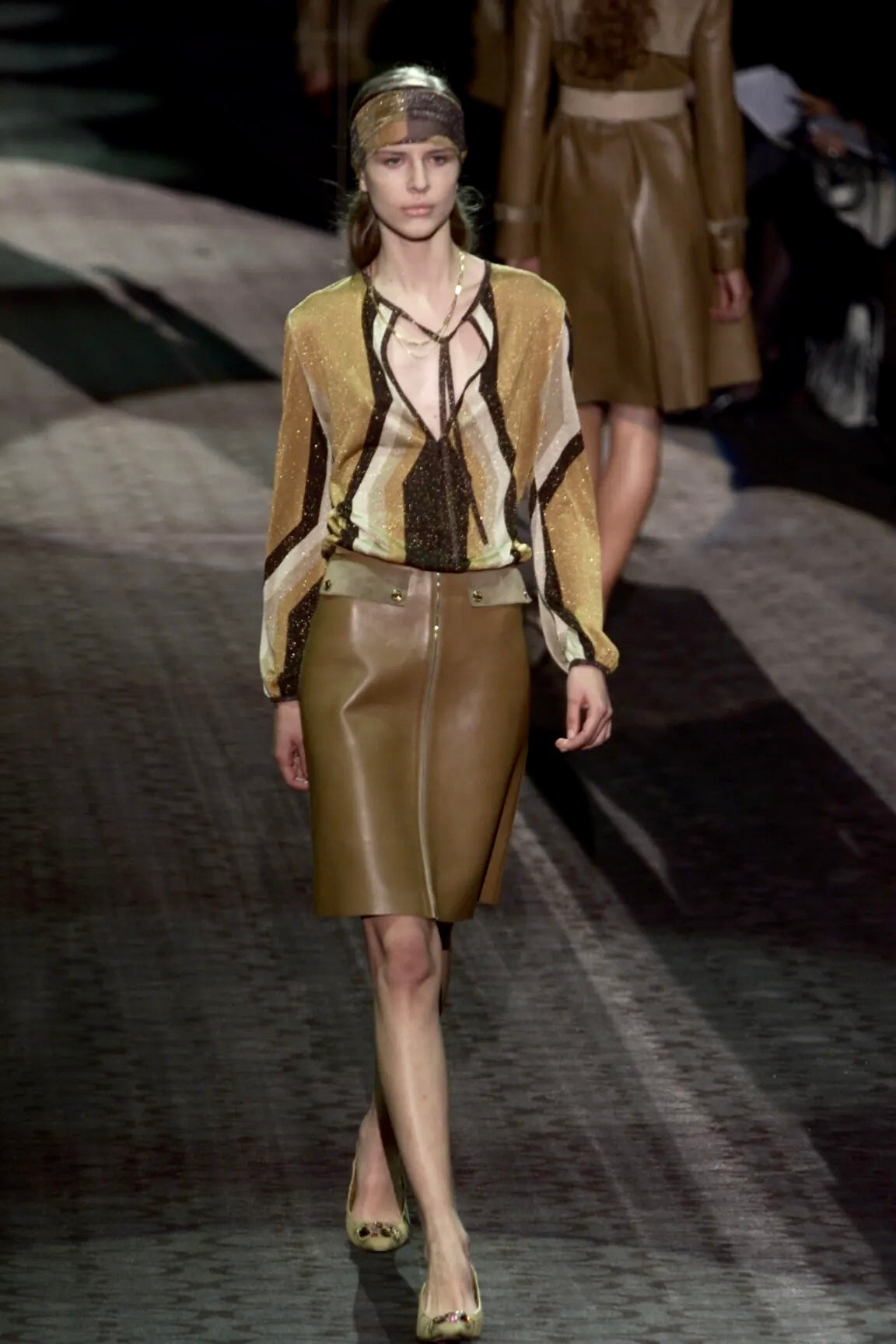 GUCCI BY TOM FORD FW 2000 LUREX GEOMETRIC BLOUSE
