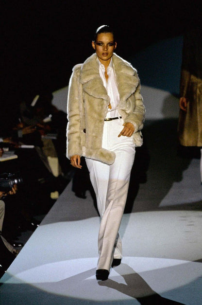 GUCCI BY TOM FORD FW 1996 RUNWAY FAUX FUR MILITARY JACKET