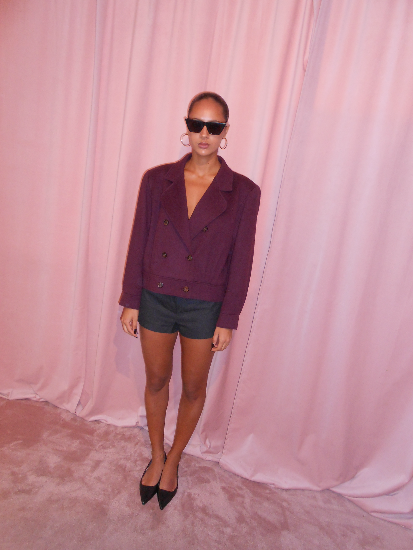 YVES SAINT LAURENT 1980S WOOL CROPPED JACKET