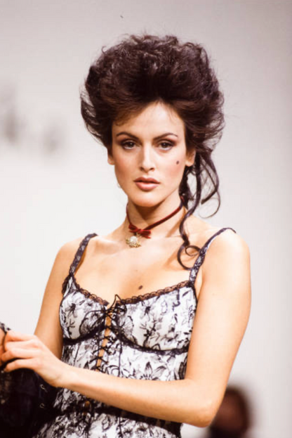 LOLITA LEMPICKA FW 1994 RUNWAY BAROQUE CORSETED MINI DRESS